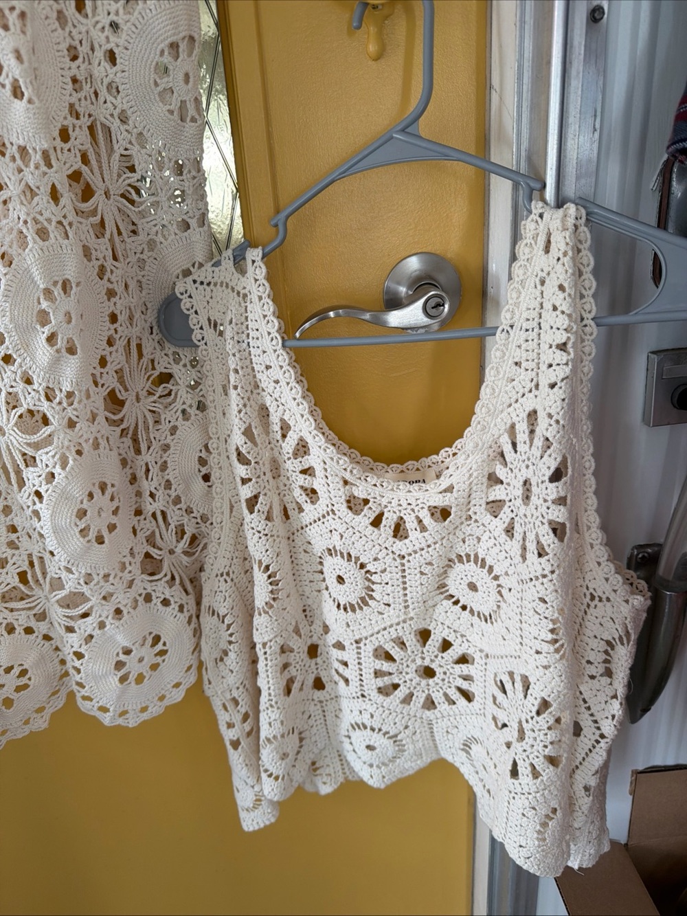 Custom Made Crochet Cover-Up Dress and Adora Tank Set in Cream Size L - Picture 2 of 10